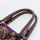 PRADA Hand Bag Nylon Purple Gold Auth ka4889A-14