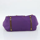 PRADA Hand Bag Nylon Purple Gold Auth ka4889A-5