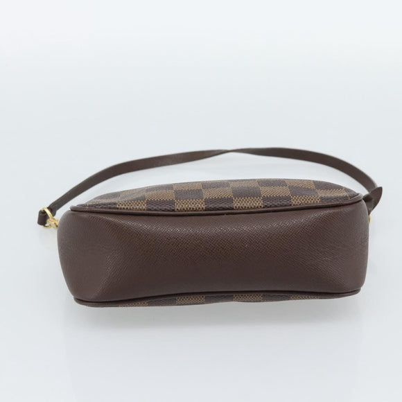LOUIS VUITTON Damier Ebene Trousse Makeup Pouch N51982 LV Auth ka4893V