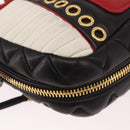 Miu Miu Biker Bag Shoulder Bag Lamb Skin Red Gold Auth ka4894M-15