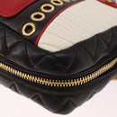 Miu Miu Biker Bag Shoulder Bag Lamb Skin Red Gold Auth ka4894M-16