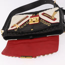 Miu Miu Biker Bag Shoulder Bag Lamb Skin Red Gold Auth ka4894M-10