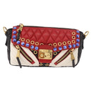 Miu Miu Biker Bag Shoulder Bag Lamb Skin Red Gold Auth ka4894M-13