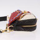 Miu Miu Biker Bag Shoulder Bag Lamb Skin Red Gold Auth ka4894M-4