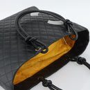 CHANEL Cambon Line Matelasse Tote Bag Leather Black Silver CC Auth ka4895SAM-6