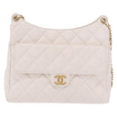 CHANEL Matelasse Chain Shoulder Bag Patent leather White Gold CC Auth ka4897SAM-13