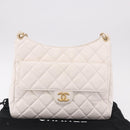 CHANEL Matelasse Chain Shoulder Bag Patent leather White Gold CC Auth ka4897SAM-12