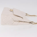 CHANEL Matelasse Chain Shoulder Bag Patent leather White Gold CC Auth ka4897SAM-4
