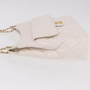 CHANEL Matelasse Chain Shoulder Bag Patent leather White Gold CC Auth ka4897SAM-5