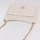 CHANEL Matelasse Chain Shoulder Bag Patent leather White Gold CC Auth ka4897SAM-7