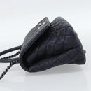 CHANEL Matelasse Chain Hand Bag Caviar Skin 2way Navy Silver CC Auth ka4899SAM-3