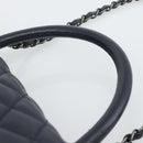 CHANEL Matelasse Chain Hand Bag Caviar Skin 2way Navy Silver CC Auth ka4899SAM-14