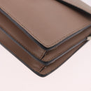 PRADA Shoulder Bag Saffiano leather Beige Silver Auth ka4901V-11