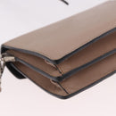 PRADA Shoulder Bag Saffiano leather Beige Silver Auth ka4901V-12