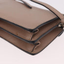 PRADA Shoulder Bag Saffiano leather Beige Silver Auth ka4901V-13