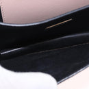 PRADA Shoulder Bag Saffiano leather Beige Silver Auth ka4901V-18