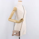 PRADA Shoulder Bag Saffiano leather Beige Silver Auth ka4901V-26