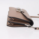 PRADA Shoulder Bag Saffiano leather Beige Silver Auth ka4901V-4