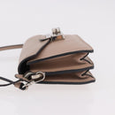 PRADA Shoulder Bag Saffiano leather Beige Silver Auth ka4901V-5