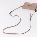 PRADA Shoulder Bag Saffiano leather Beige Silver Auth ka4901V-7