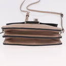 PRADA Shoulder Bag Saffiano leather Beige Silver Auth ka4901V-9
