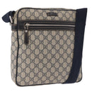 GUCCI GG Supreme Shoulder Bag PVC Navy Silver 201448 Auth ka4904-1