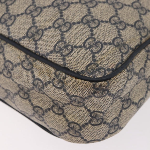 GUCCI GG Supreme Shoulder Bag PVC Navy Silver 201448 Auth ka4904