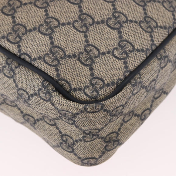 GUCCI GG Supreme Shoulder Bag PVC Navy Silver 201448 Auth ka4904