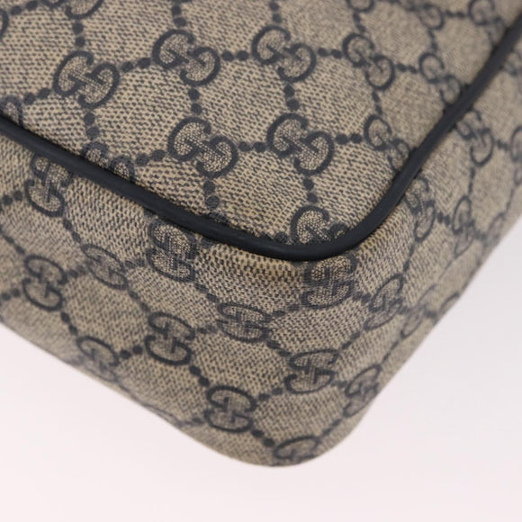 GUCCI GG Supreme Shoulder Bag PVC Navy Silver 201448 Auth ka4904
