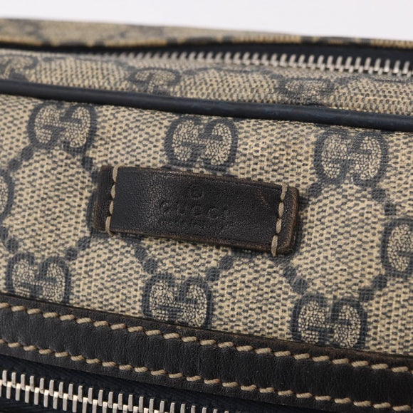 GUCCI GG Supreme Shoulder Bag PVC Navy Silver 201448 Auth ka4904