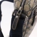 GUCCI GG Supreme Shoulder Bag PVC Navy Silver 201448 Auth ka4904-10
