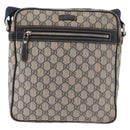 GUCCI GG Supreme Shoulder Bag PVC Navy Silver 201448 Auth ka4904-13
