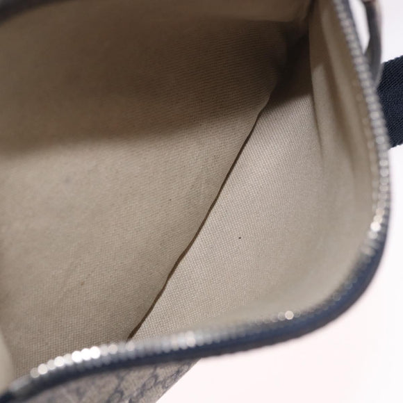 GUCCI GG Supreme Shoulder Bag PVC Navy Silver 201448 Auth ka4904