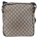 GUCCI GG Supreme Shoulder Bag PVC Navy Silver 201448 Auth ka4904-2