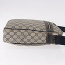GUCCI GG Supreme Shoulder Bag PVC Navy Silver 201448 Auth ka4904-3