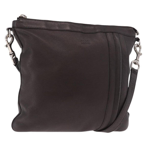 GUCCI Shoulder Bag Leather Brown Silver 233329 Auth ka4905