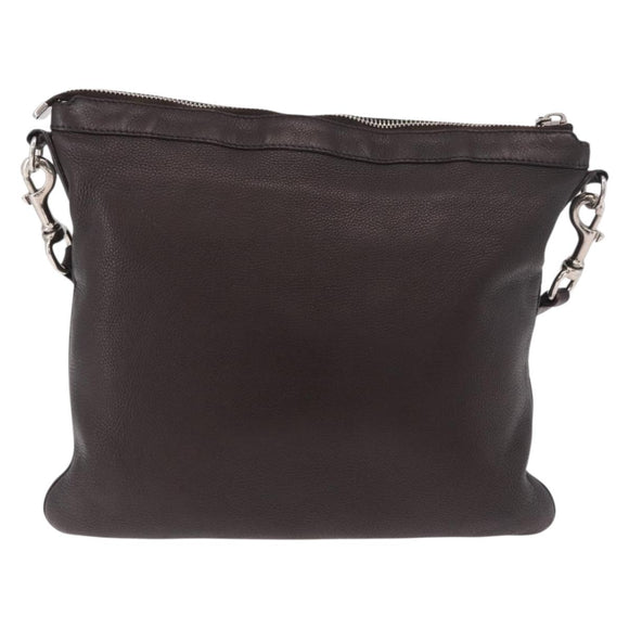 GUCCI Shoulder Bag Leather Brown Silver 233329 Auth ka4905