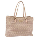FENDI Zucchino Canvas Hand Bag Beige Gold Auth ka4906-1