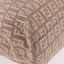 FENDI Zucchino Canvas Hand Bag Beige Gold Auth ka4906-9