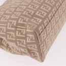FENDI Zucchino Canvas Hand Bag Beige Gold Auth ka4906-15