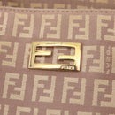 FENDI Zucchino Canvas Hand Bag Beige Gold Auth ka4906-17