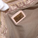 FENDI Zucchino Canvas Hand Bag Beige Gold Auth ka4906-18