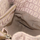 FENDI Zucchino Canvas Hand Bag Beige Gold Auth ka4906-19