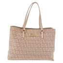 FENDI Zucchino Canvas Hand Bag Beige Gold Auth ka4906-13