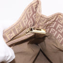 FENDI Zucchino Canvas Hand Bag Beige Gold Auth ka4906-24