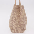 FENDI Zucchino Canvas Hand Bag Beige Gold Auth ka4906-4