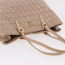 FENDI Zucchino Canvas Hand Bag Beige Gold Auth ka4906-6