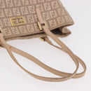FENDI Zucchino Canvas Hand Bag Beige Gold Auth ka4906-7