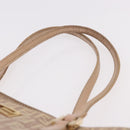 FENDI Zucchino Canvas Hand Bag Beige Gold Auth ka4906-8