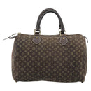 LOUIS VUITTON Monogram Mini Lin Speedy 30 Bag Brown Ebene M95224 LV Auth ka4907-2